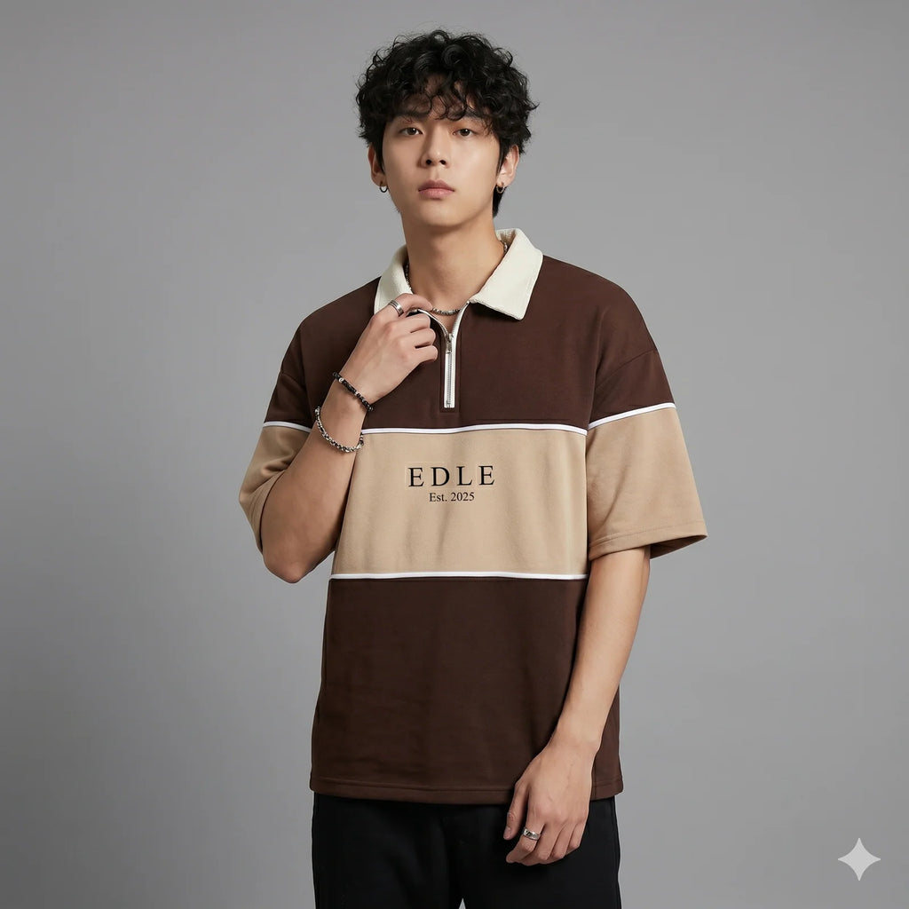 Johnny Collar Drop Shoulder Pollo
