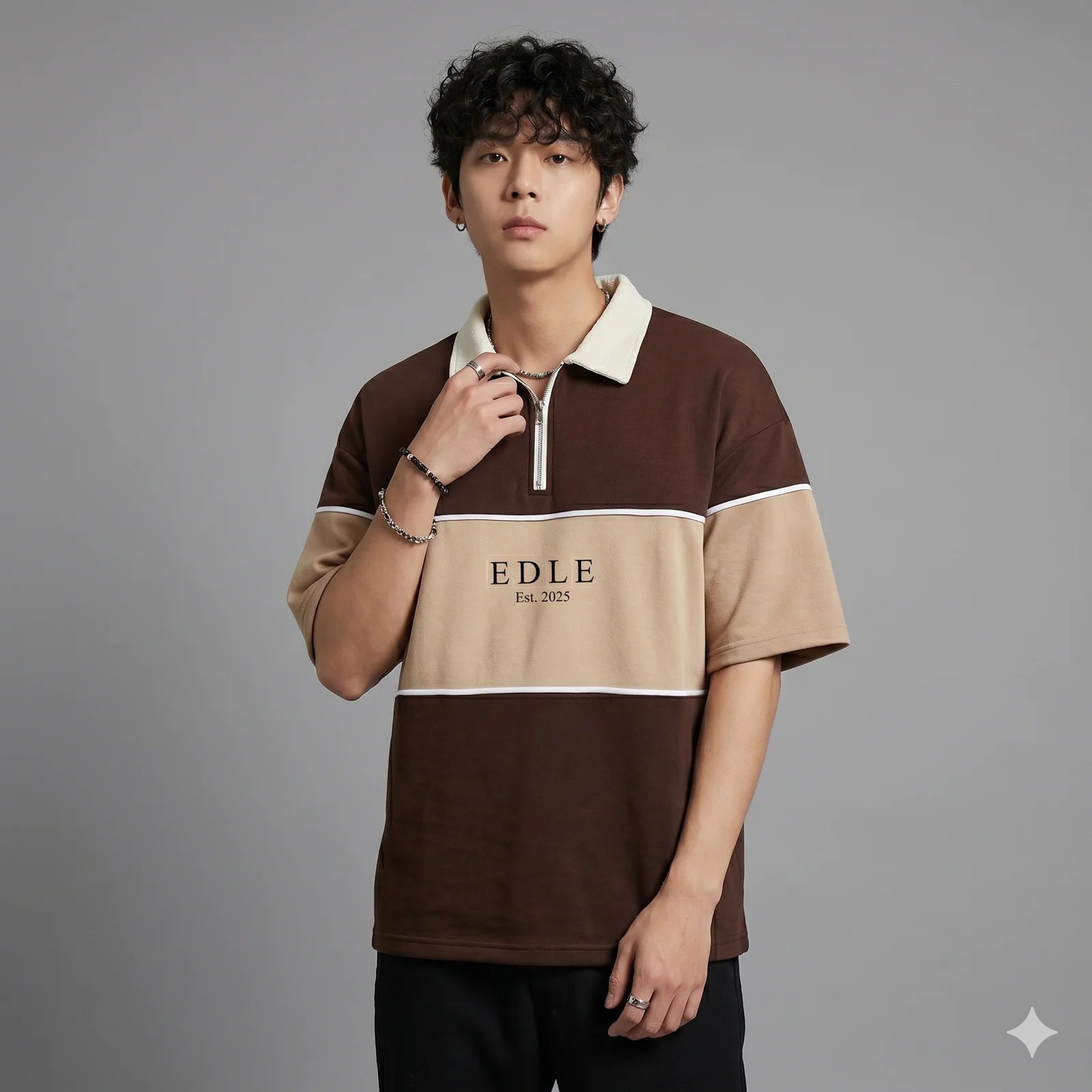 Johnny Collar Drop Shoulder Pollo