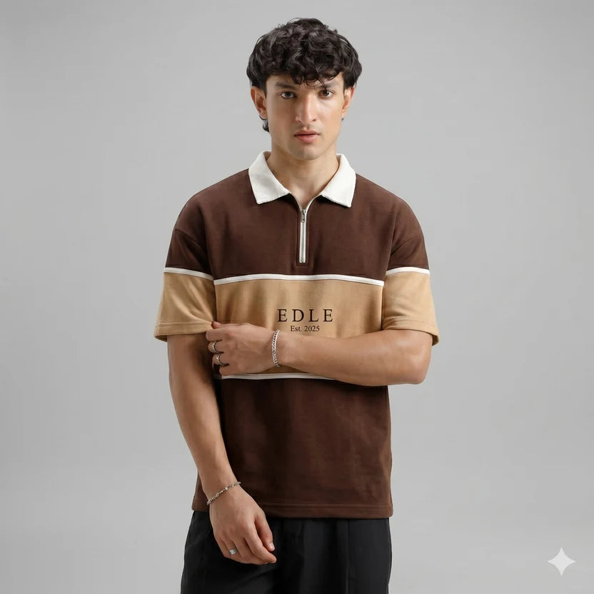 Johnny Collar Drop Shoulder Pollo