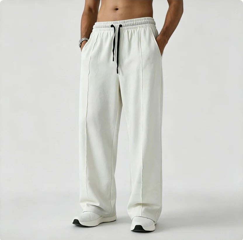 Premium Pure Cotton Baggy Off-White Trouser