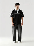 Monarch Polo — Black & White Contrast Collar