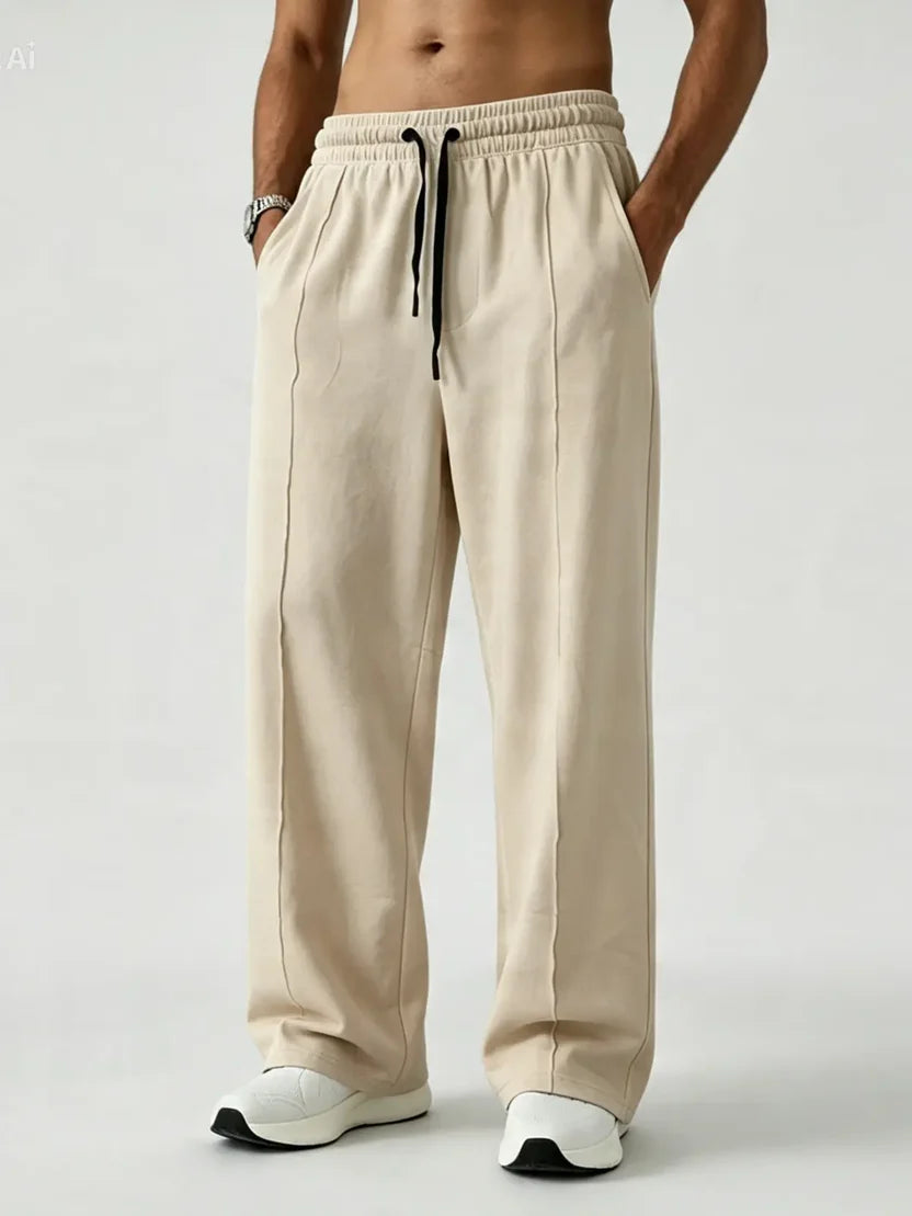 Premium Pure Cotton Baggy Trouser Beige Color