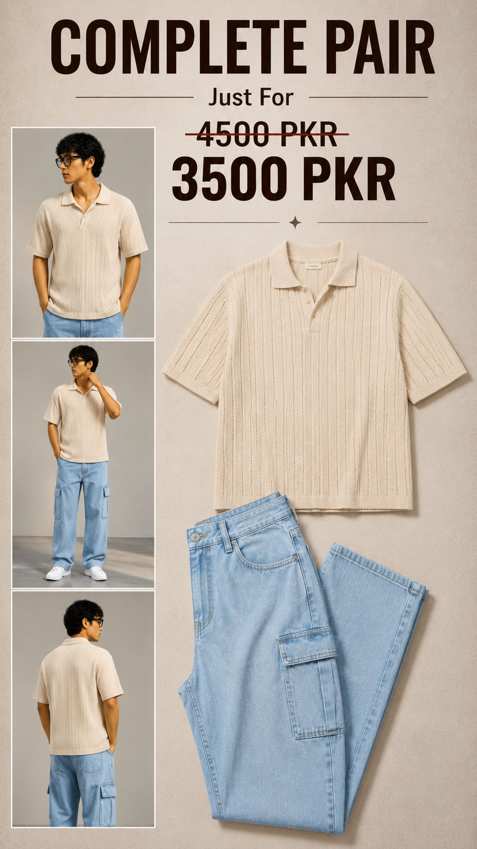 Pack Of 2 Baggy Jeans and Shirt
