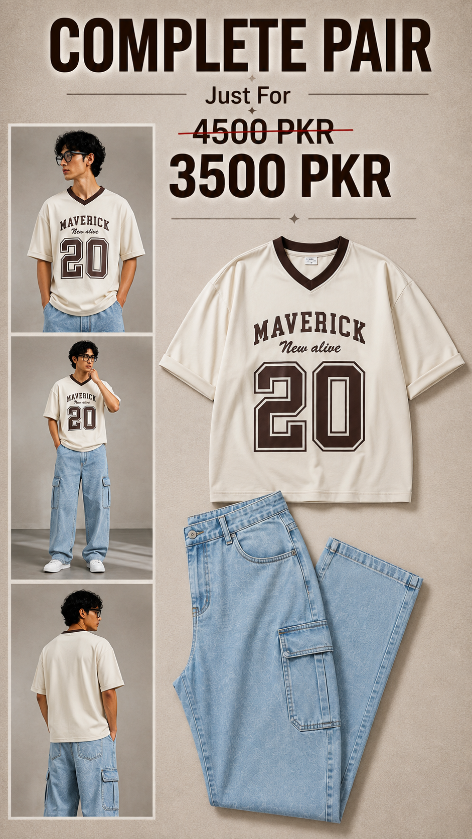 Pack Of 2 Baggy Jeans and Shirt
