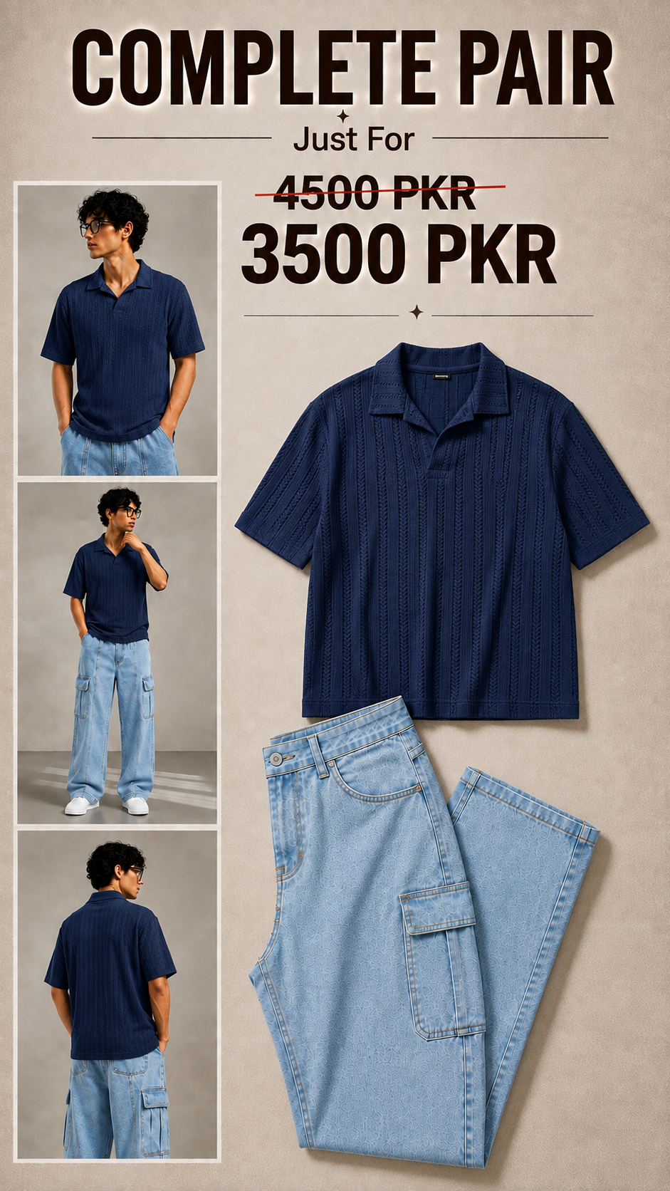 Pack Of 2 Baggy Jeans and Shirt
